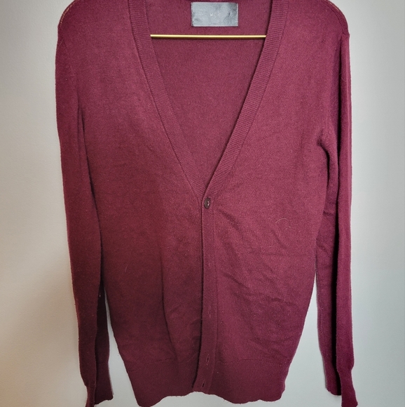 Medium WJK Maroon Wine Raspberry Cardigan - Picture 1 of 6